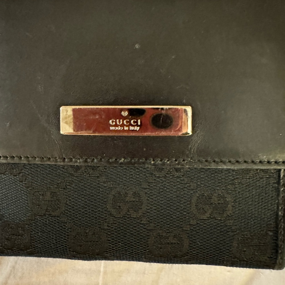 Authentic Gucci GG logo canvas Black leather Wallet - Picture 12 of 15